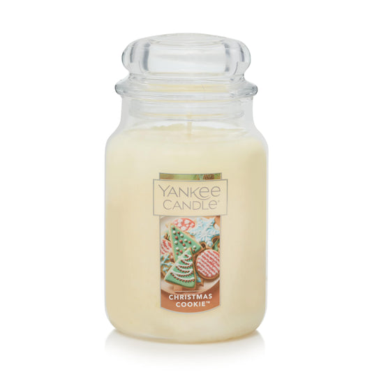 Yankee Candle Christmas Cookie Scented Classic 22oz Large Jar Single Wick Candle Over 110 Hours of Burn Time Perfect for Holiday Gifting and Celebration