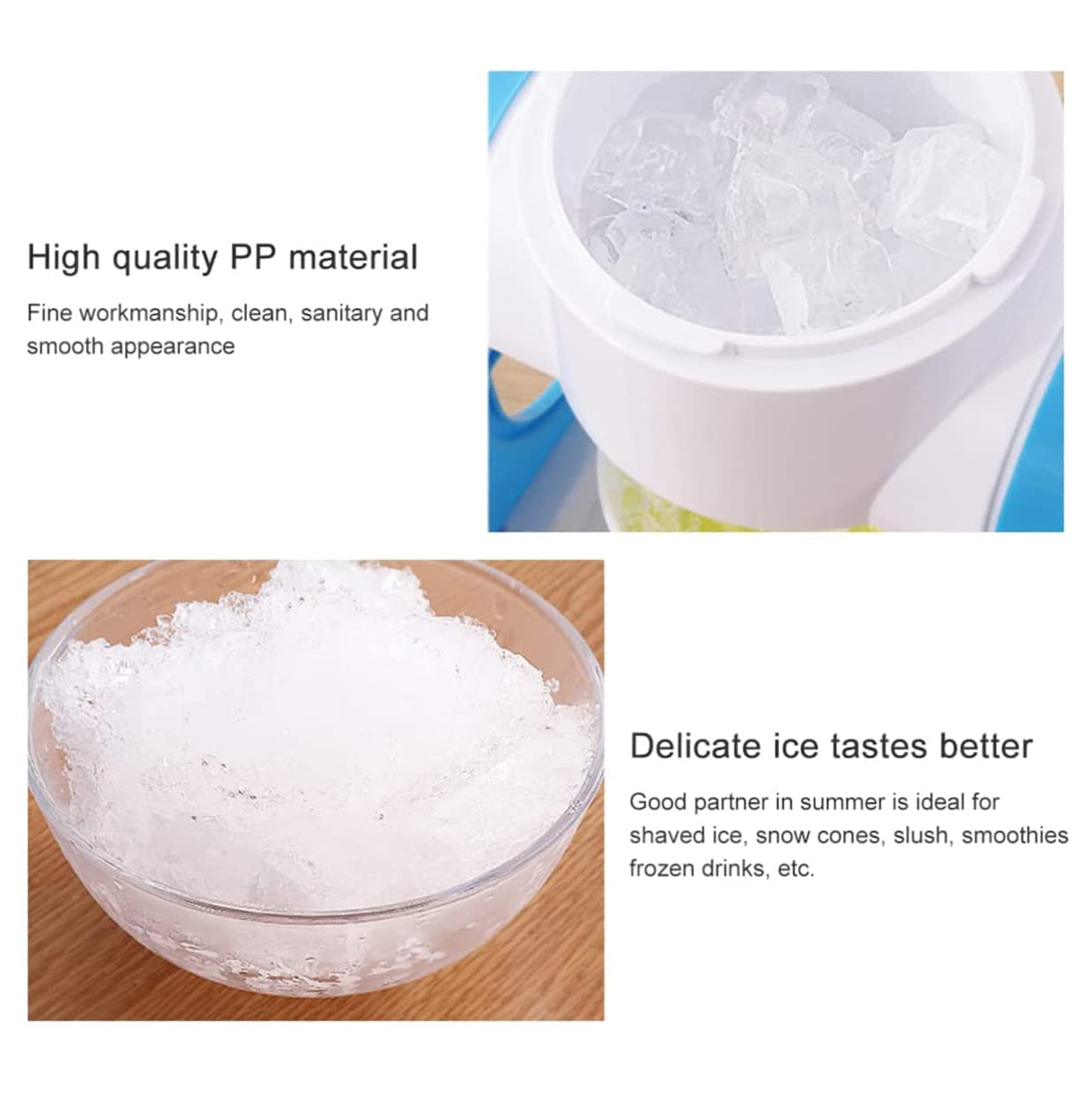 PAILON Mini Manual Ice Crusher, Household Hand Crank Ice Shaver Machine, Portable Ice Shaver and Snow Cone Machine, for Snow Cone, Slush, Shaved Ice