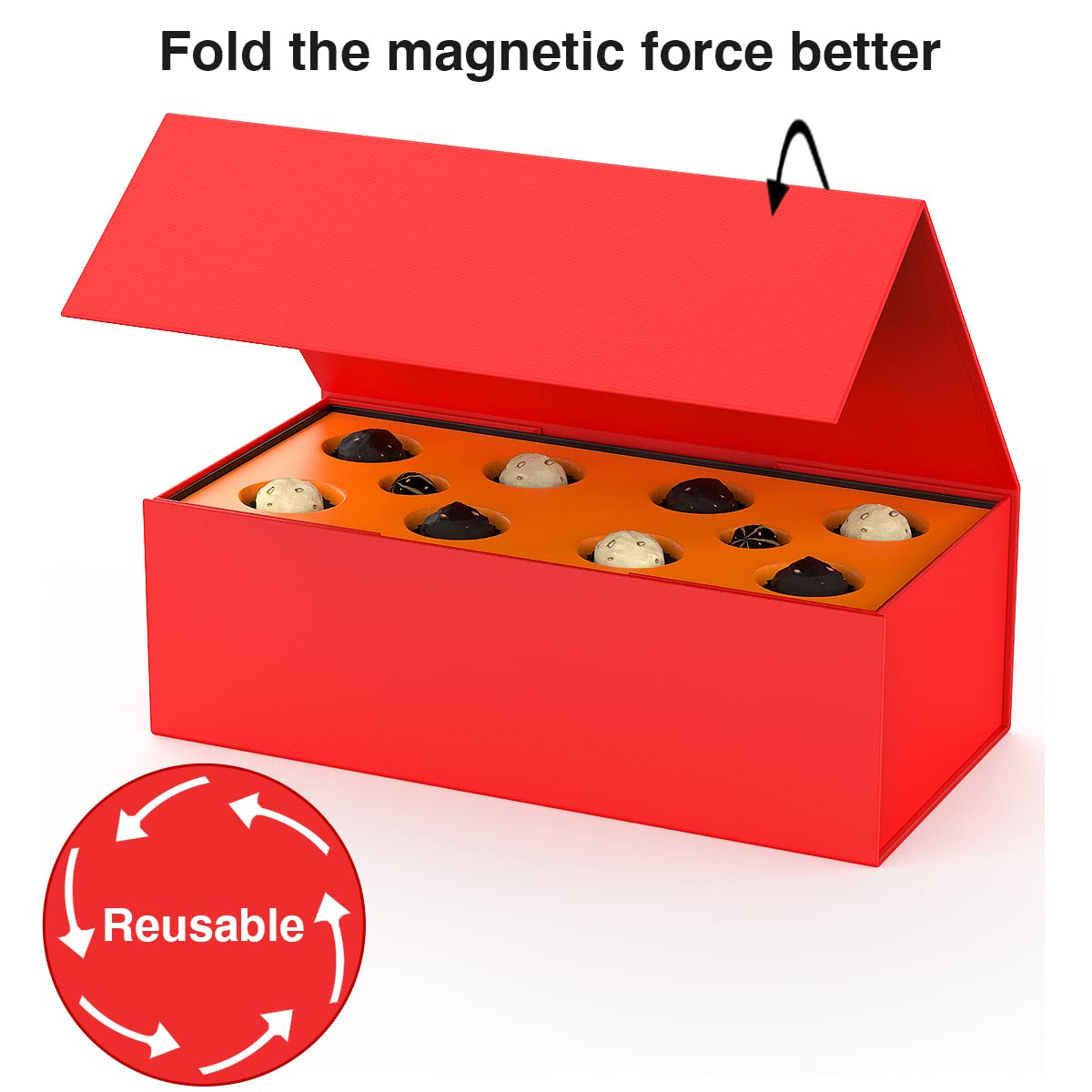 MONDEPAC 6 Pack Gift Boxes with Magnetic Lid 12" X 6" X 4" for Presents,Luxury for Gift Packaging, Bridesmaid Gifts Boxes, Magnetic Gift Box for Gifts,Birthday Gift Boxes,Christmas Gift Boxes