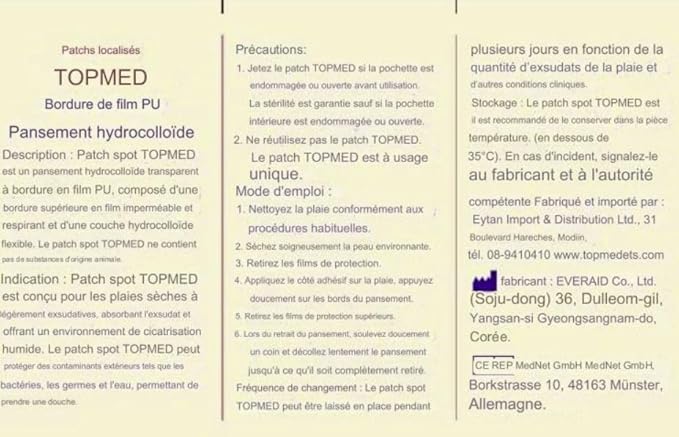 TOPMED Spot Patches PU film Border Hydrocolloid Patch for Covering Zits Acne Pimple Spot Stickers for Face 48 Count