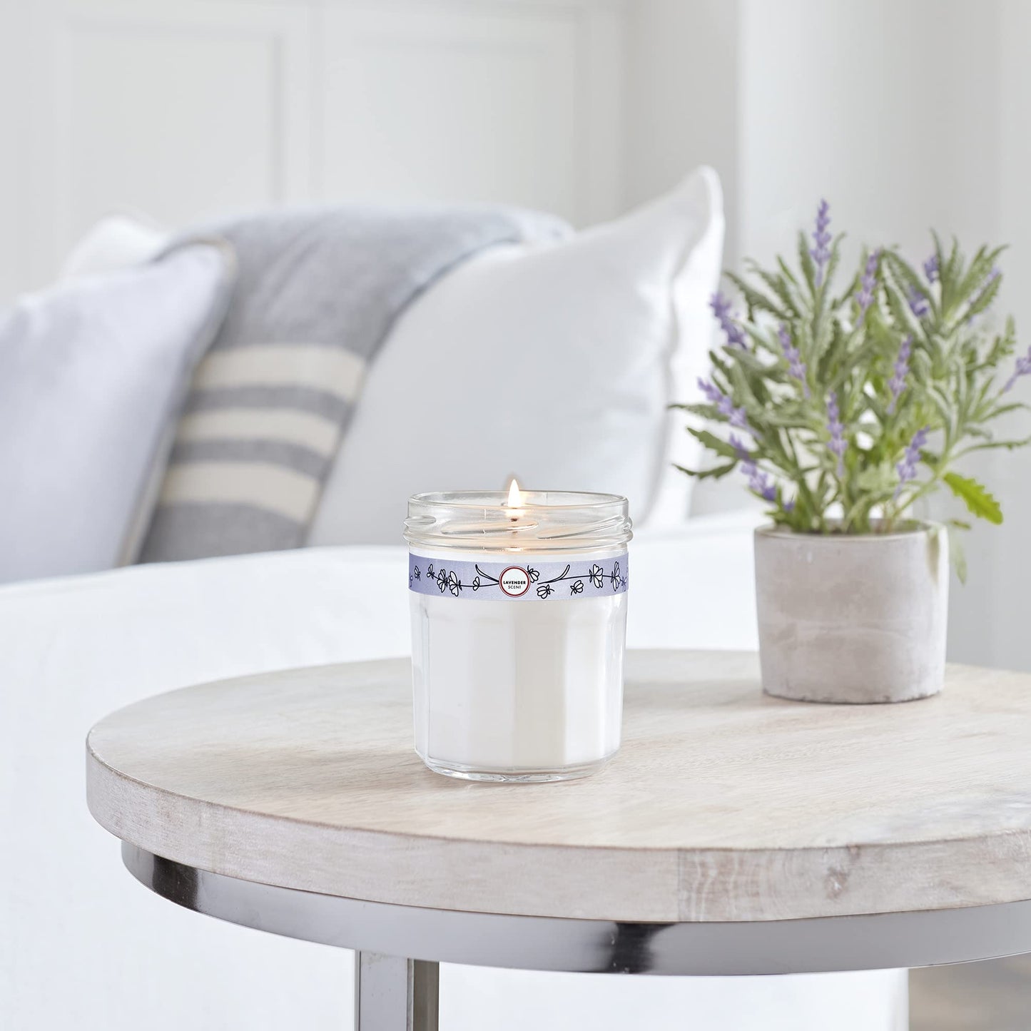 MRS. MEYER'S CLEAN DAY Lavender Soy Candle, Garden-Inspired Aromatherapy Homekeeping, 35 Hour Burn Time, Made with Essential Oils, 7.2 oz Large Glass Jar Candles (Pack of 2)