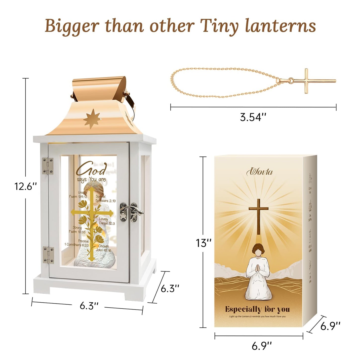 Christian Gifts for Women Birthday, Inspirational Gifts for Friends, Religious Spiritual Gifts for Her Mom Girl Female Coworker Sister Christian Home Decorative Signs, Praying Angel Figurine Lantern