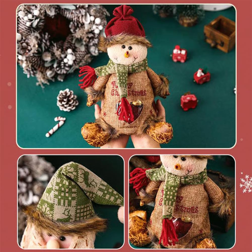 2025 New Christmas Gift Bags Zipper Design, Christmas Gift Doll Bags, Large Christma Gift Bags Bulk, Reusable Fabric Bags with Drawstring for Candy, For Candy, Apples (6PC)