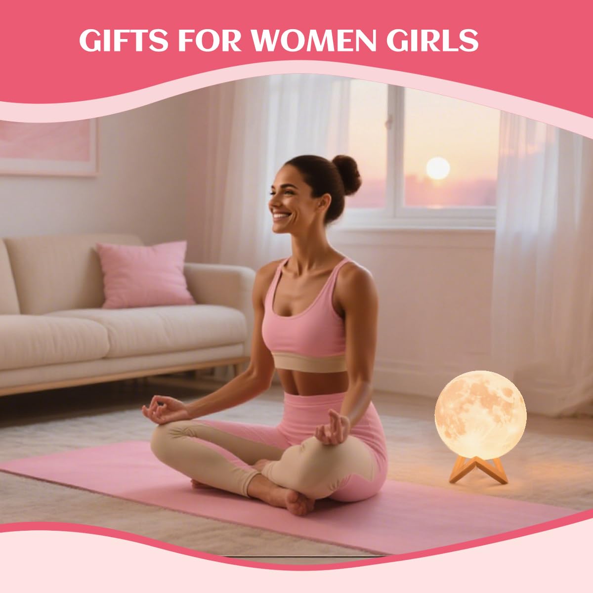 CPLA Moon Lamp Upgrade 128 Colors, Gifts for Women Men Friends Her Mom Sister, Christmas, Birthday, Anniversary, House Warming Gifts New Home, Diameter 6 inch