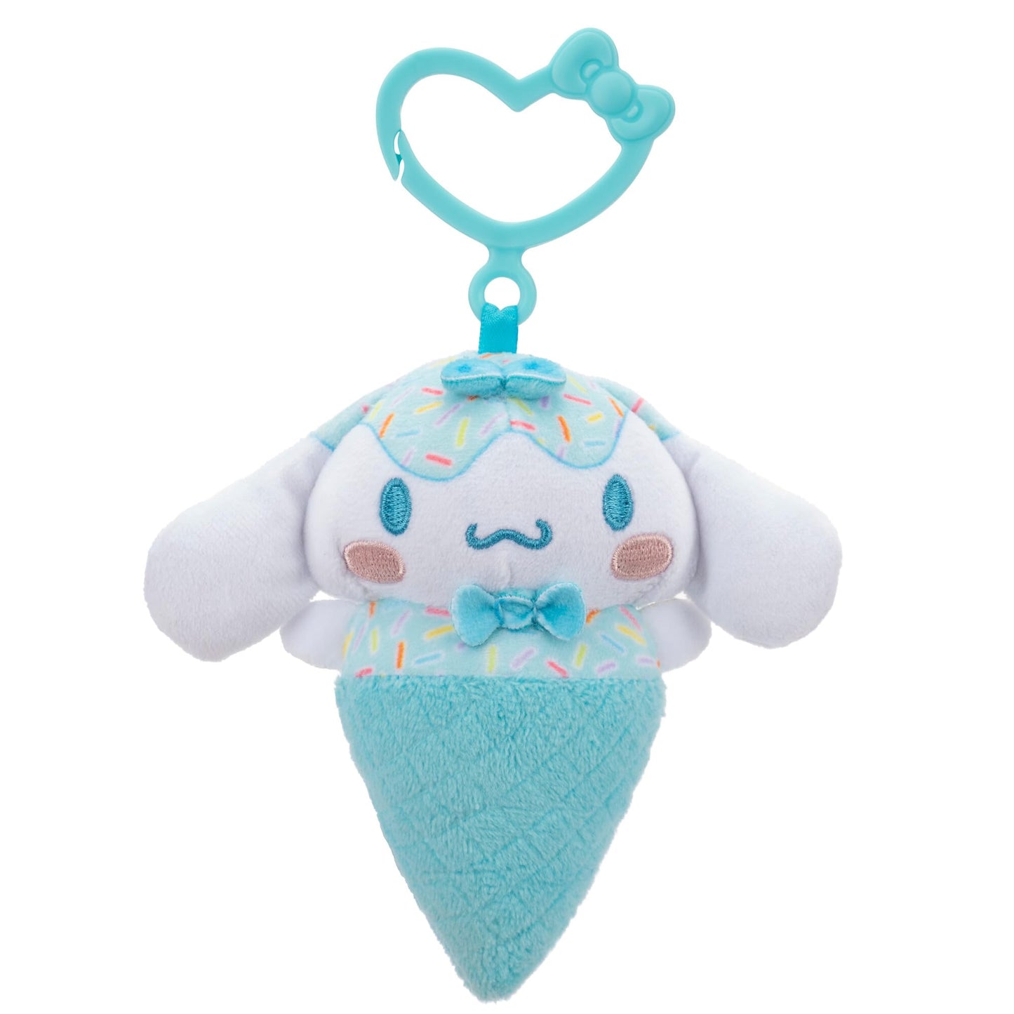 Hello Kitty and Friends 4-Pack Ice Cream Clip-On Plush Featuring Hello Kitty, Kuromi, My Melody, and Cinnamoroll with Unique Bow Clips