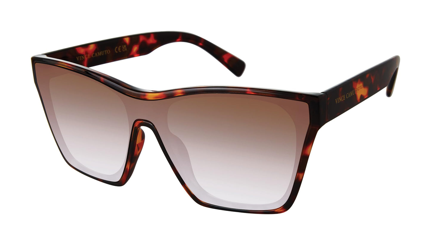 Vince Camuto Women's VC1089 Shield 100% UV Protective Square Sunglasses. Luxe Gifts for Her, 140 mm, Tortoise
