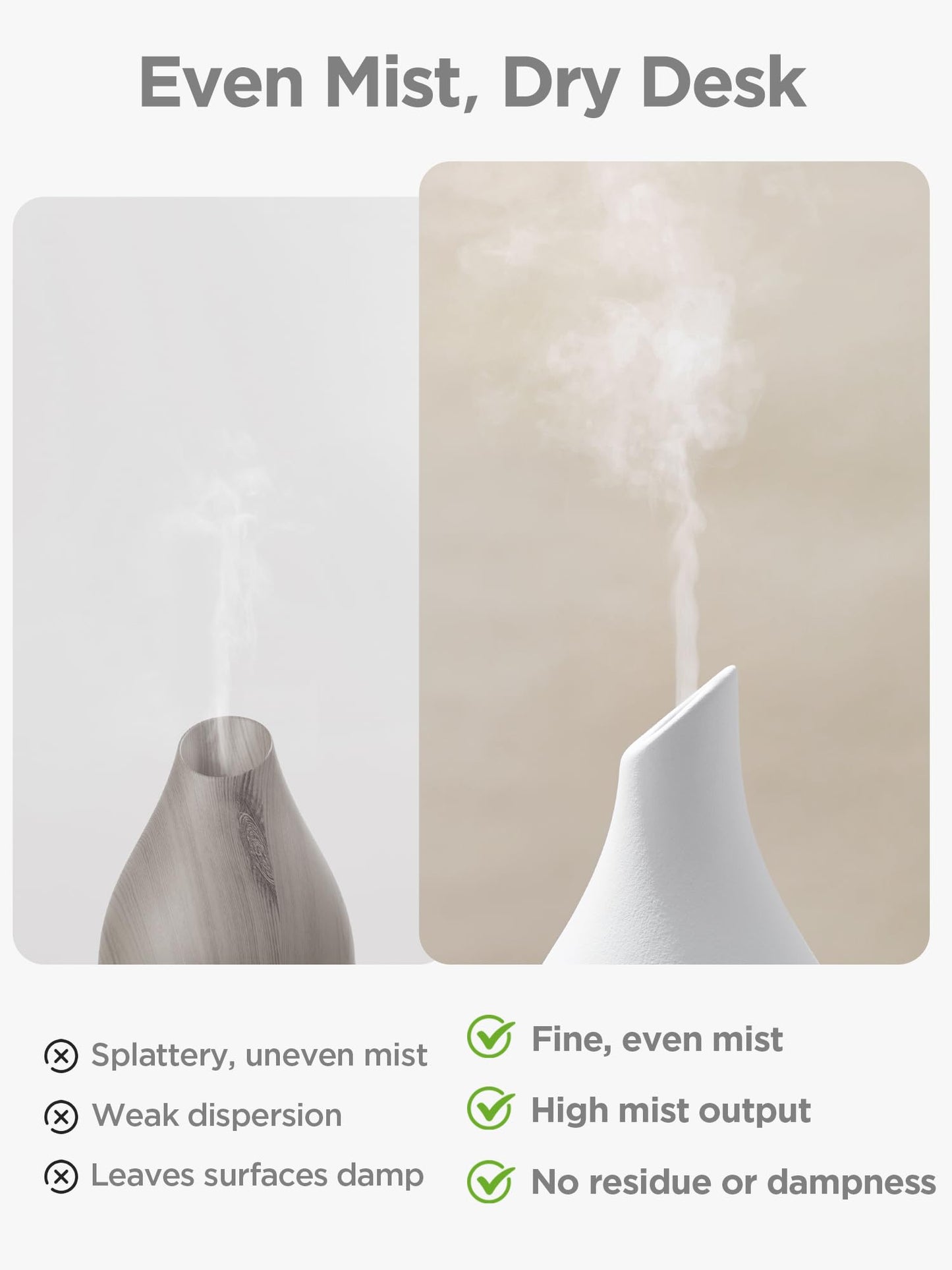 InnoGear Essential Oil Diffuser, 150ml Ceramic Diffuser Handcrafted Stone Aromatherapy Diffusers Ultrasonic Cool Mist Humidifier Vaporizer with 2 Mist Modes Waterless Auto Off for Room Office, White