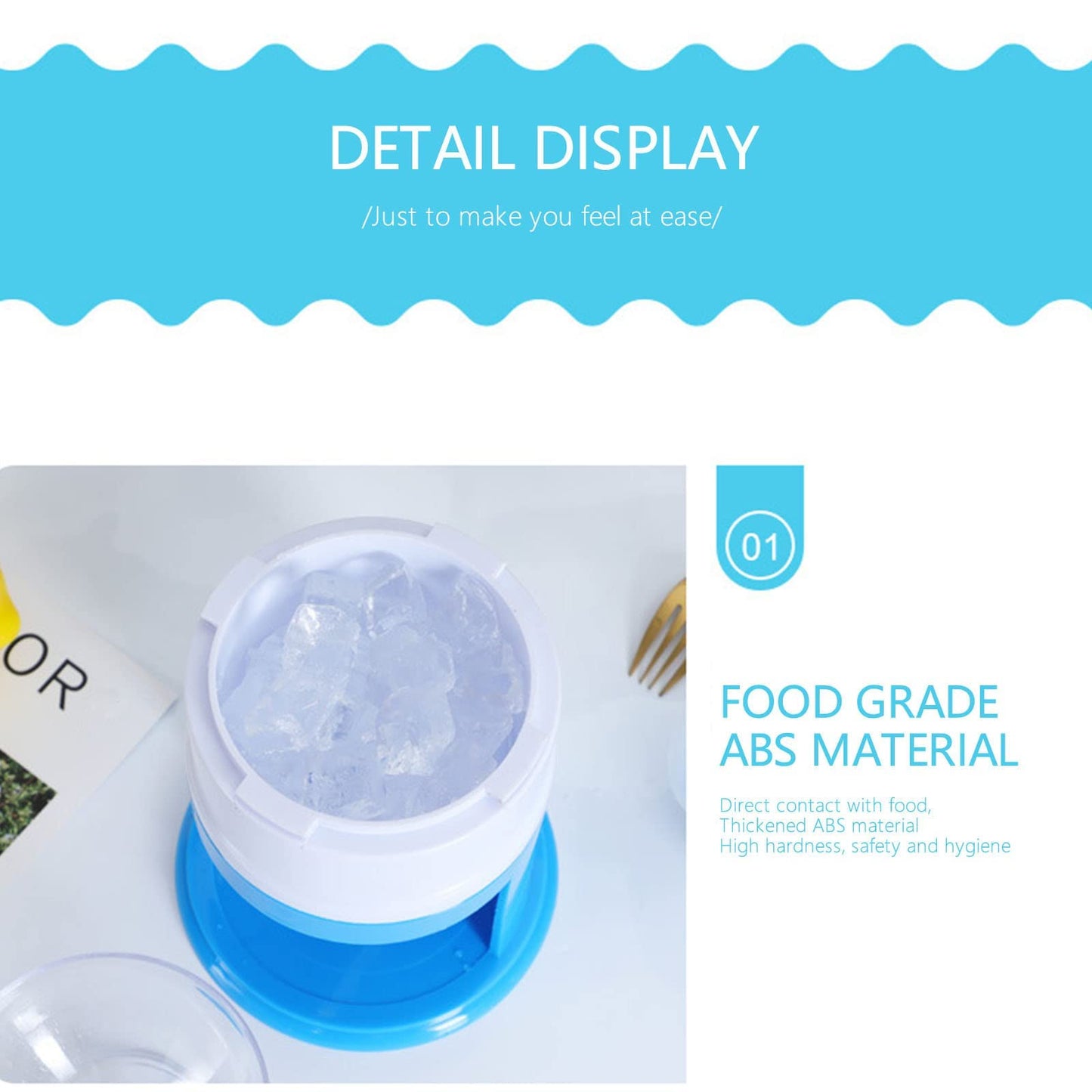 wOUSUNLy Hand Crank Ice Crusher, Shaver & Snow Cone Maker, Mini Home Ice Crusher Small Sludge Maker, Portable Home Smoothie Maker for Home, Party, Bar, Restaurant