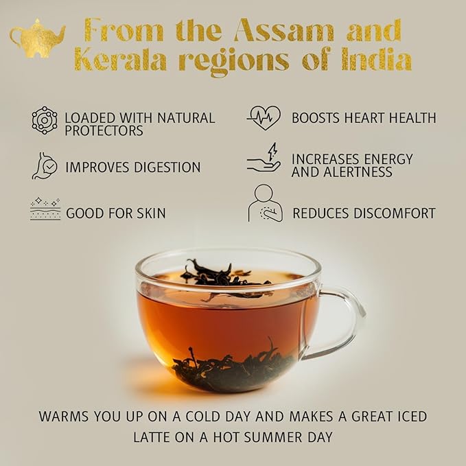 Madagascar Vanilla Chai Tea, Organic Loose Leaf Chai Tea – Black Tea with Chai Spice Blend – Great Hot or Iced Chai Latte – 4 oz Resealable Bag (Makes 50 Cups) – The Elegant Elephant