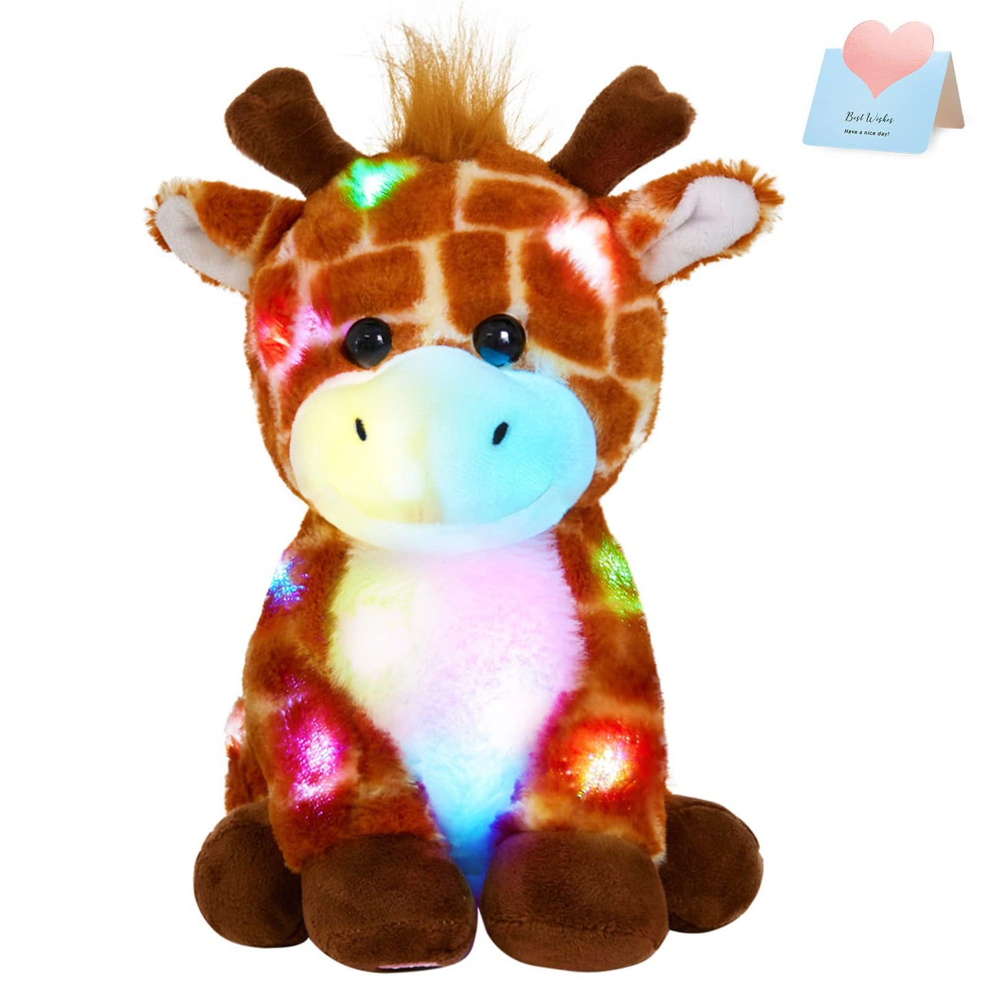 Glow Guards 12''Light up Giraffe Stuffed Animals,Soft Giraffe Plush Toy with LED Night Lights,Wildlife Stuffed Animal Glow in Dark,Birthday Christmas Hoilday Gift for Toddler Kids