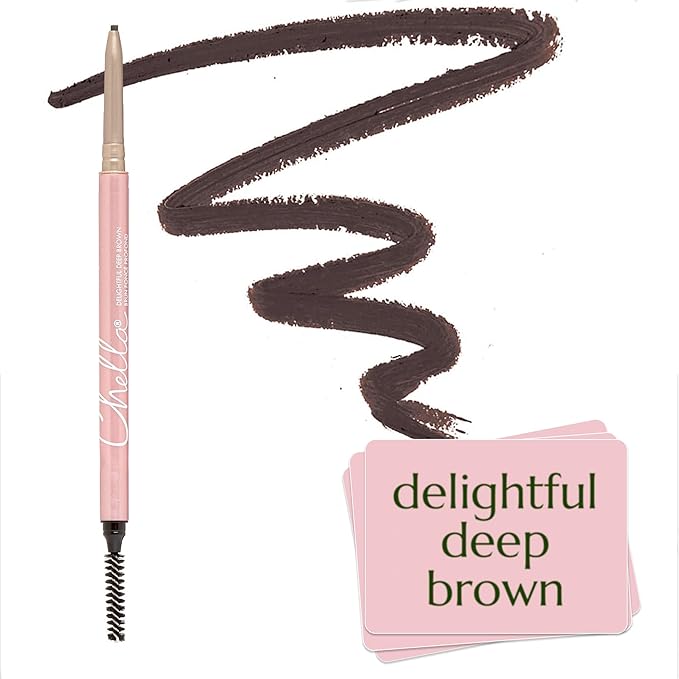 Chella Eyebrow Pencil – Easy-to-Use Brow Definer for Shaping, Filling & Blending – Long-Wear Deep Brown Eyebrow Pencils for Women with Precise Tip (Deep Brown)