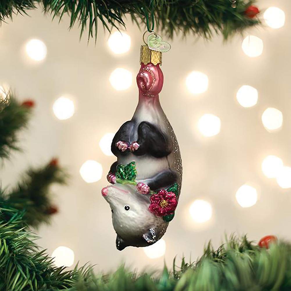 Old World Christmas Ornaments Blossom Opossum Glass Blown Ornaments for Christmas Tree