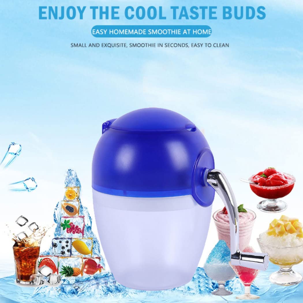 Mini Manual Ice Crusher, Portable Ice Shaver and Snow Cone Maker, Household Mini Hand Crank Manual Ice Crusher Machine Maker Snow Cone Machine Portable Kitchen Utensils Shaved Ice Machine