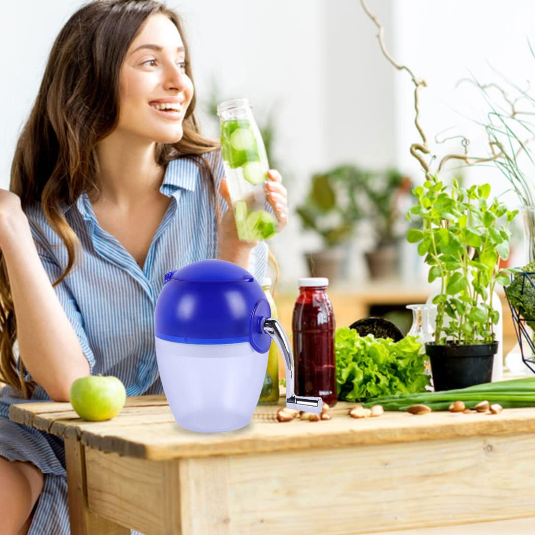 Mini Manual Ice Crusher, Portable Ice Shaver and Snow Cone Maker, Household Mini Hand Crank Manual Ice Crusher Machine Maker Snow Cone Machine Portable Kitchen Utensils Shaved Ice Machine