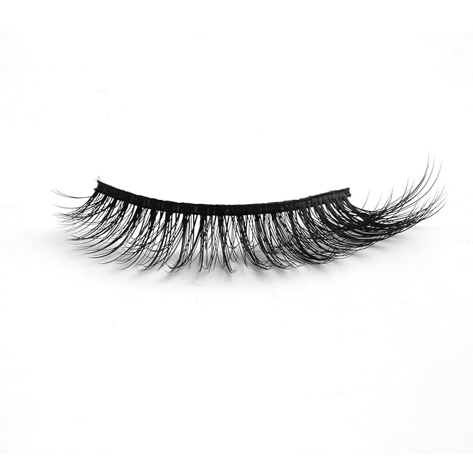 SUNWELL False Eyelashes 12mm Mink Lashes Natural Look Cat Eye Faux Mink Lashes 3D Fluffy Soft Luxury Volume Fake Eyelashes 10 Pairs Pack