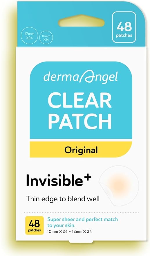 Invisible Pimple Patches for Cystic Acne - Ultra Thin Hydrocolloid Acne Patches & Zit Stickers, Cystic Acne Patch for Surface Blemishes - 48 Count - 2 Sizes Invisible Plus (Clear Patch)