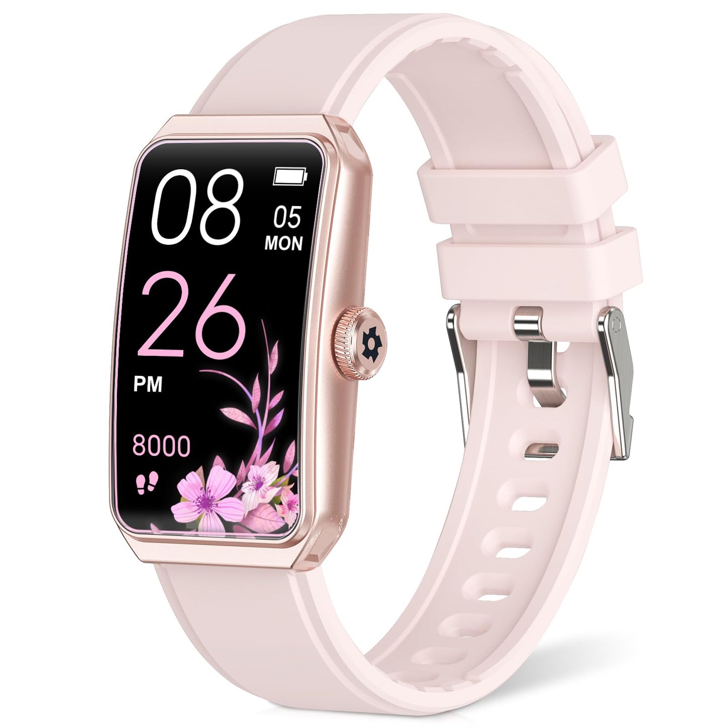 Moremore Fitness Tracker with 24/7 Heart Rate, Blood Pressure, Sleep Tracker, Calorie Tracking, Waterproof Fitness Watch, Activity Tracker with Step Tracker for Women Men, Pink