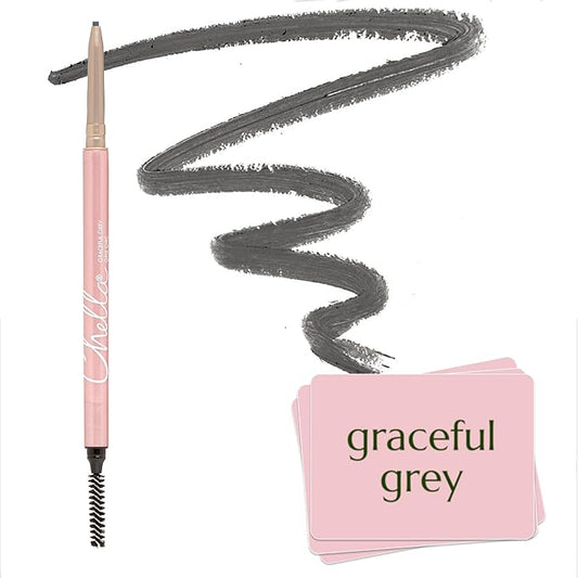 Chella Eyebrow Pencil – Easy-to-Use Brow Definer for Shaping, Filling & Blending – Long-Wear Grey Eyebrow Pencils for Women with Precise Tip (Grey)