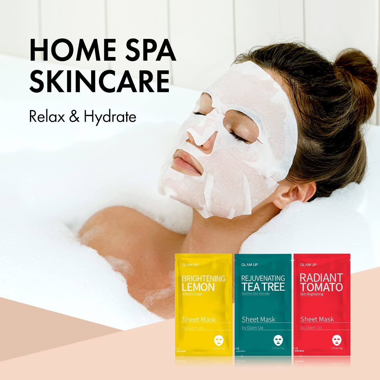 GLAM UP Premium Facial Sheet Mask 12 Combo (Pack of 12) | Clean Face Masks Skincare, Hydrating Face Masks, Moisturizing, Soothing, Beauty Mask For All Skin Type Variety Beauty Mask Set