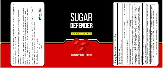 Sugar Defender - Sugar Defender Drops, Sugar Defense Super Formula, Sugar Defender 24, Sugar Defender Supplement, Sugar Defender Liquid, Defender Drop, Sugar Metabolism (60 Capsules) -5Pack