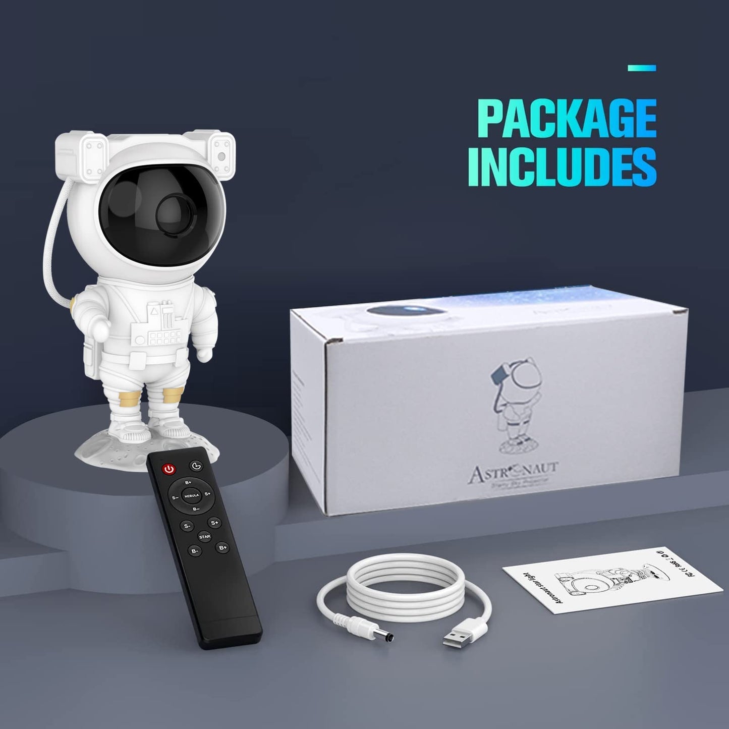 Gemmac Astronaut Galaxy Projector, Nebula Galaxy Projector Star Night Light Ceiling LED Star Projector Lamp with Timer and Remote Control for Adults Bedroom Party Birthday Decorations Gifts