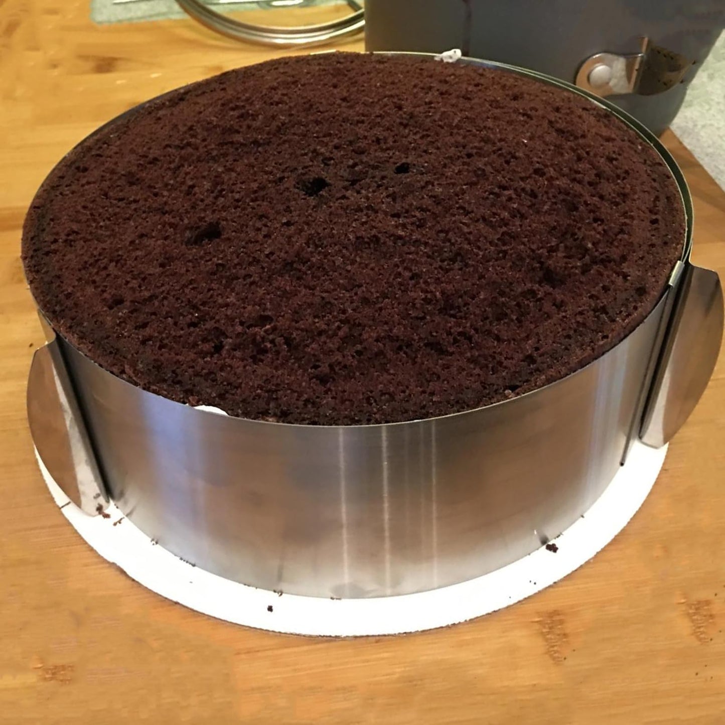 HAKZEON 2 Pack Cake Ring Set, Adjustable Stainless Steel Mousse Cake Rings, Round Molds Cookie Cutter Leveler 7 Layer 6-12 inch for Kitchen Restaurant Mousse DIY