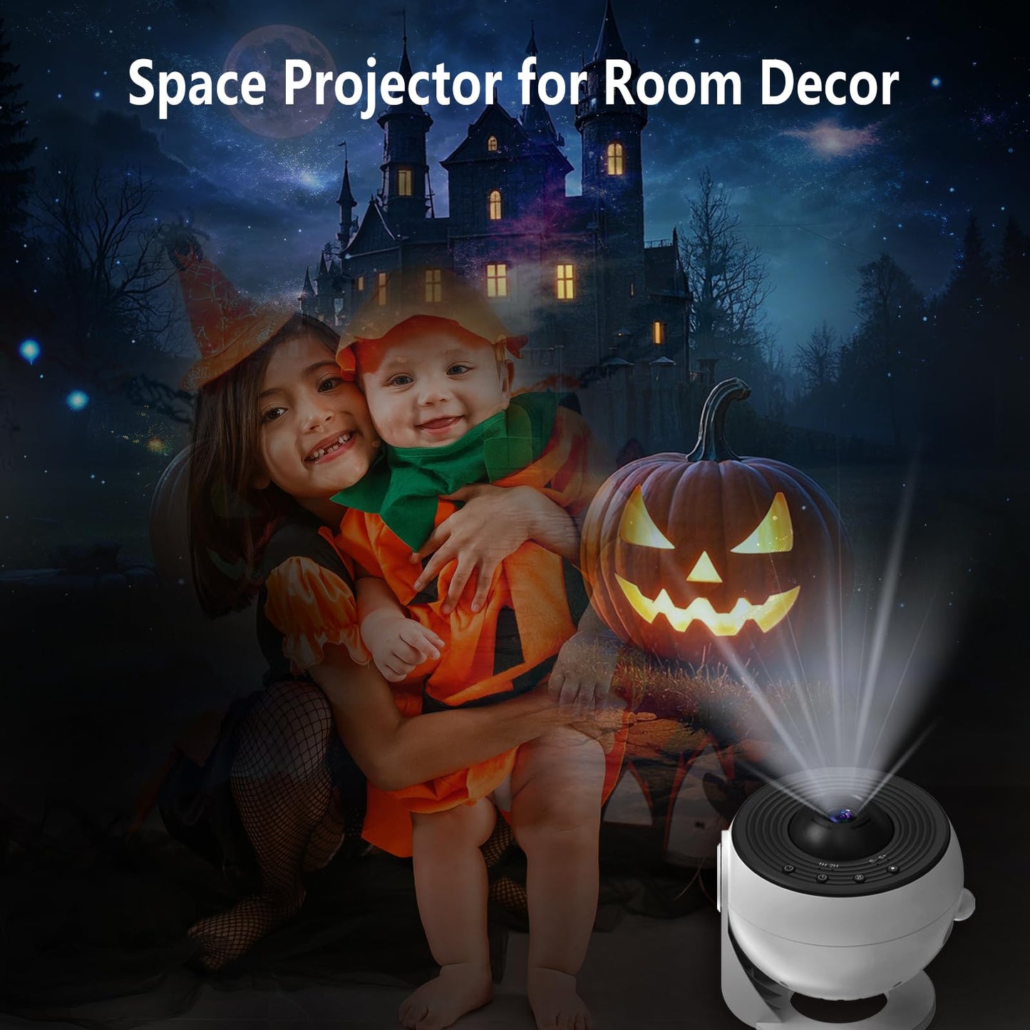 Upgrade Galaxy Projector for Bedroom, Home Planetarium Projector Lamp,LED Space Galaxy Lamp, Room Decor for Kids Adults with 14 Planet Discs, Moon/Halloween/Birthdays Light Star Projector with Timer