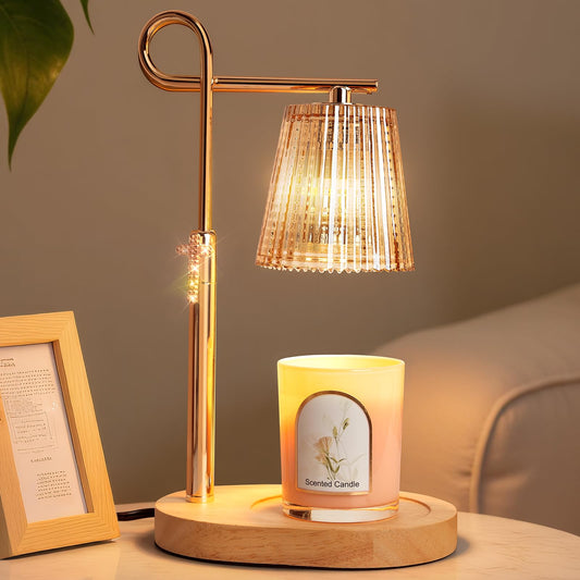 SHARE&CARE Candle Warmer Lamp - Metal Wax Melter with Timer & 4 Dimming Modes, Gift-Ready for Women, Christmas, Birthday (Gold)