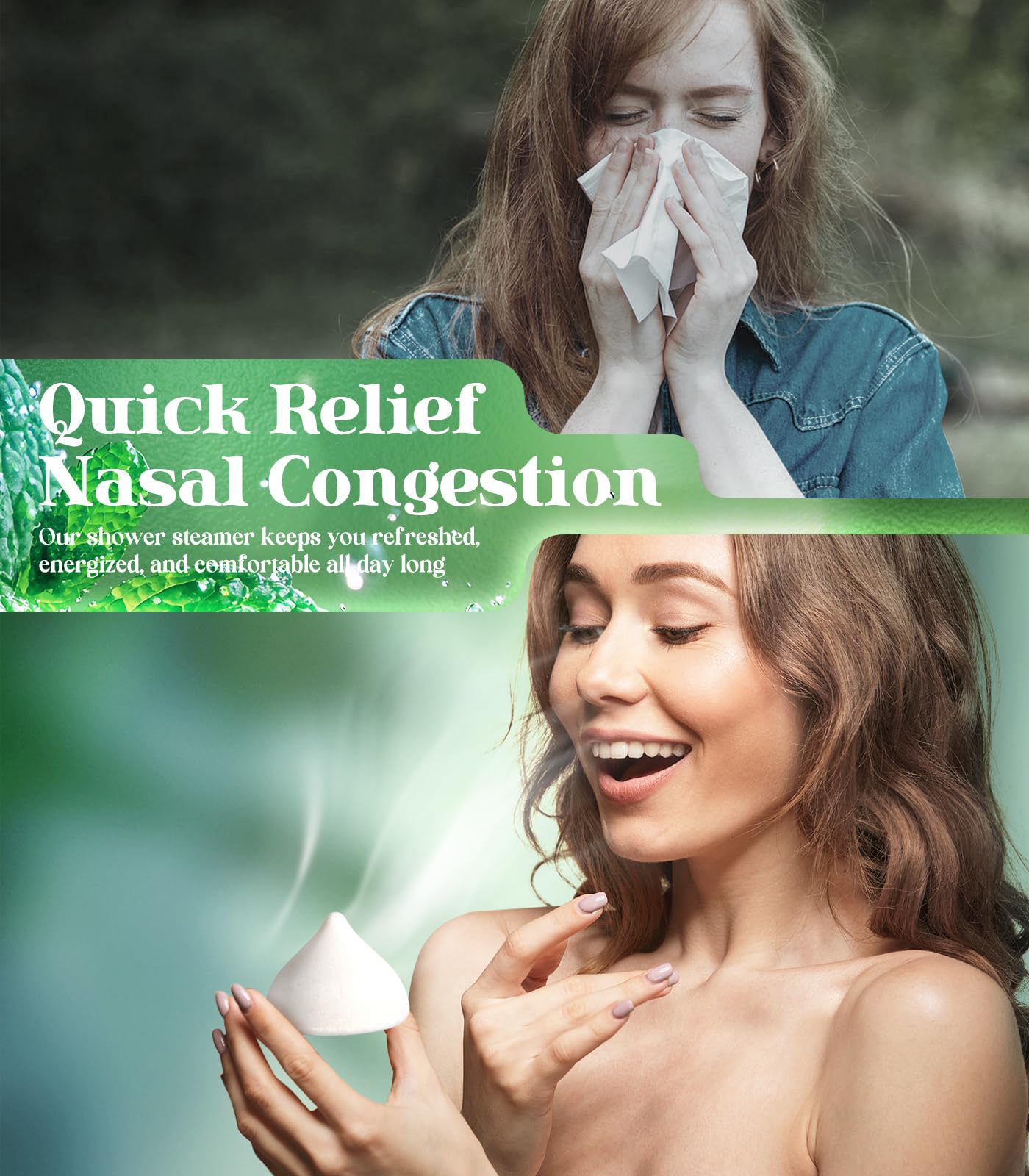 POPCHOSE Shower Steamers Aromatherapy - Eucalyptus for Shower, Stress Relief & Self Care- Home SPA Gifts, Birthday Gift for Women & Men, Shower Steamers for Sinus Relief, Quick Relief Nasal Congestion