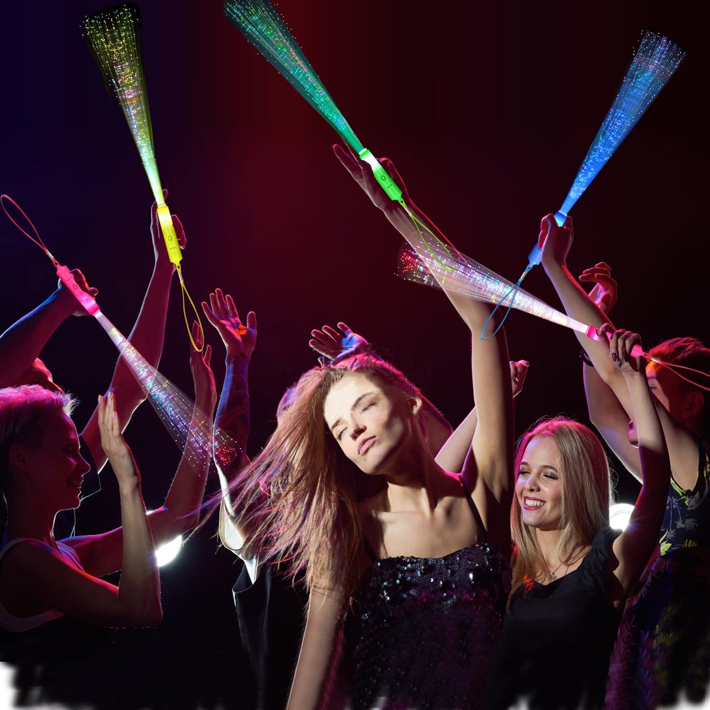 30 Pack LED Fiber Optic Wands - Light Up Glow Sticks Bulk with 3 Flashing Models for Christmas, Valentine's Day, Concerts & Wedding Party