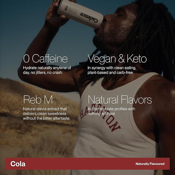 Cadence Electrolyte Drink - Crisp Cola Flavor, 355ml x 12 | Science-Backed Hydration | Zero Sugar, Zero Caffeine | Vegan, Keto & Paleo Friendly | Sodium, Potassium & Magnesium for Performance & Recovery