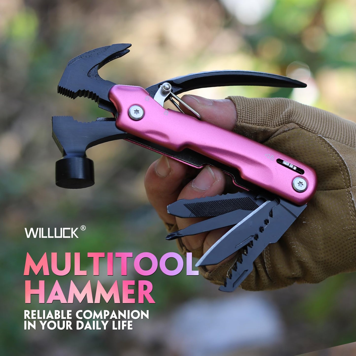 Gifts for Women Mom Wife - Gifts for Woman, Birthday P’ink Gift for Mom, Wife, Sister - Stocking Stuffers for Women - Mothers Day Christmas Womens Gift from Daughter Son, Multitool Hammer