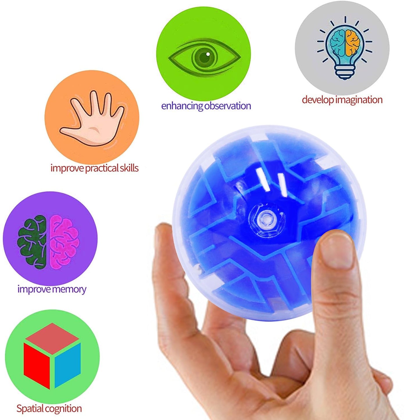 100PCS Brain Teaser Puzzle Ball Fidget Toys Bulk, Mini 3D Maze Balls Puzzles Games Party Favors for Kids 4-8 8-12,Classroom Prizes Stocking Stuffers for Boy Girl Gifts Carnival Prizes Birthday Goodie