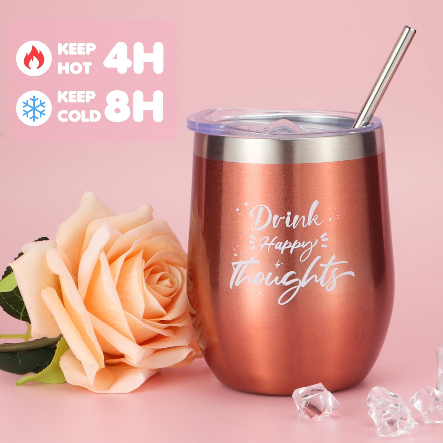 Birthday and Get Well Gifts for Women - Relaxing Spa Care Package With Luxury Flannel Blanket, Light-Up Rose Flower - Unique Self Care Gift Basket for Mom, Wife, Friends