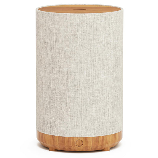 Essential Oil Diffuser with Fabric Cover, SNOWSEN 120ml Aromatherapy Diffuser with 8 LED Color Changing Lights & Night Lamp, Auto Off Function, Cool Mist Humidifier for Essential Oils for Home