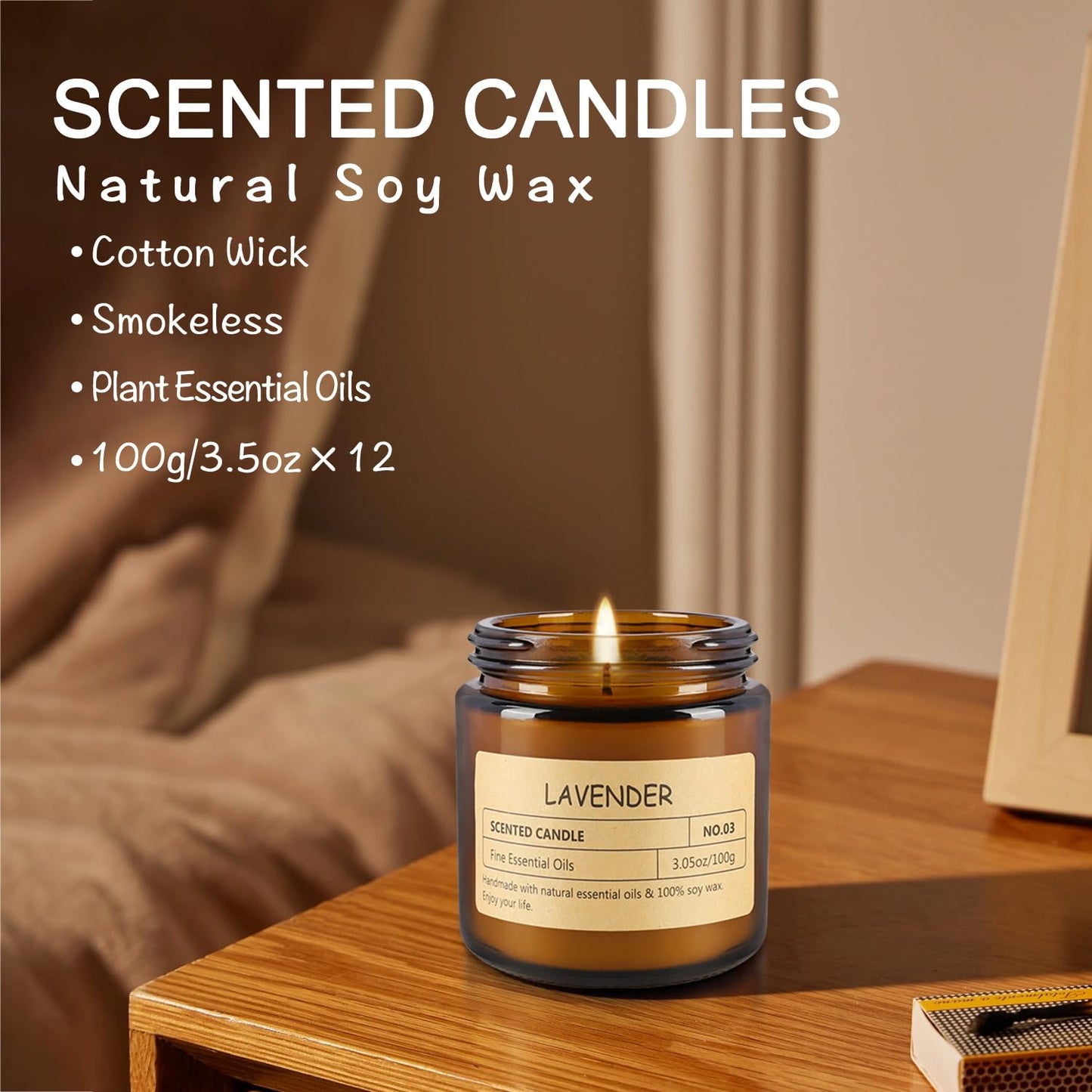 12Pack Scented Candle Set - Aromatherapy Candle Gift Set – Long Lasting Jar Candles for Men| Women, Ideal for Birthdays, Mother's Day Thanksgiving Gifts