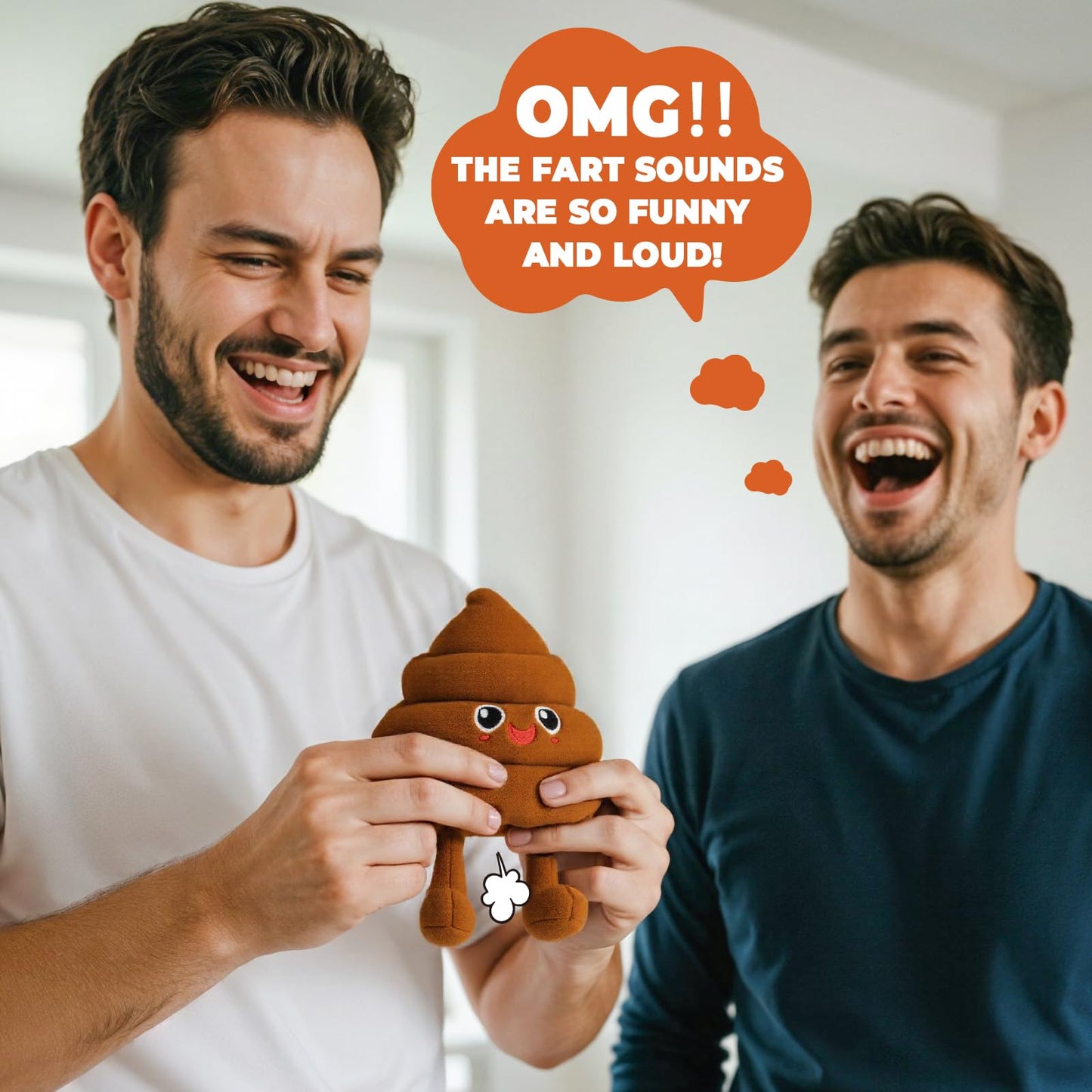 A AIFAMY Funny Poop Plush Toy with 4 Fart Sounds - Fart Blaster Noise Maker - Realistic Fake Poop for Pranks, Jokes - Funny Gag Gift for Pets, Kids, Adults