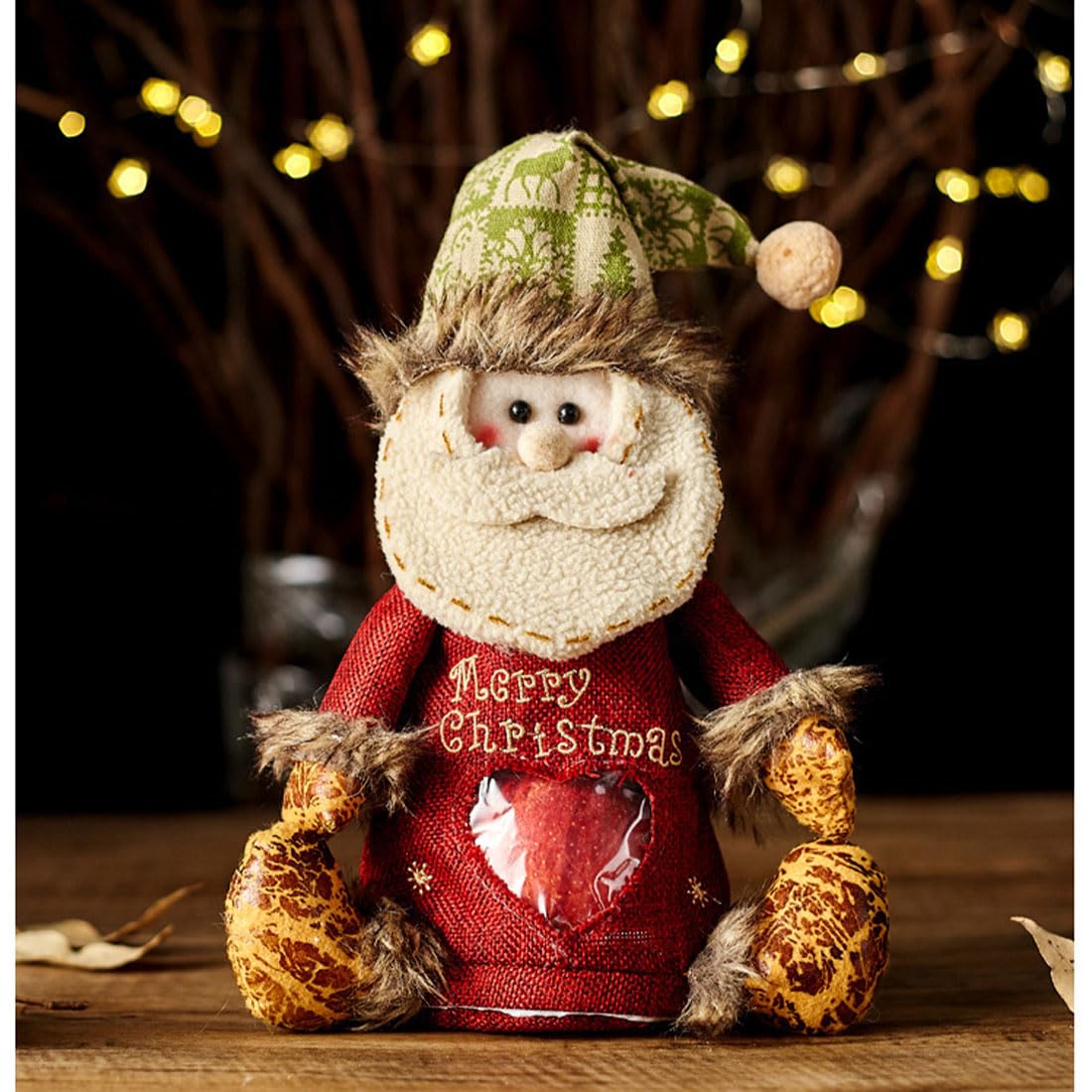 2026 New Christmas Gift Bags Zipper Design, Flax Fabric Christmas Apple Bags Zipper Reusable Santa Snowman Doll Storage Gift Bag for Chritmas Party Decor and Festival (G-3PC)