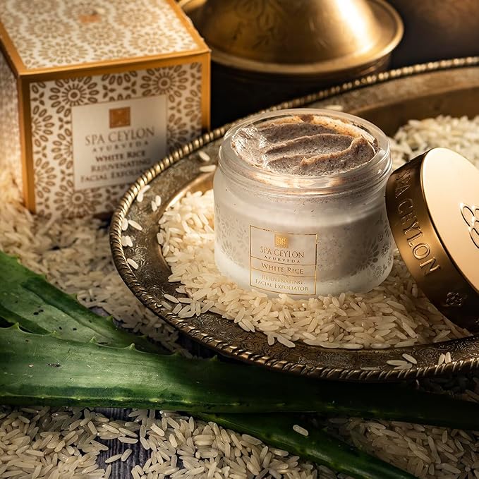 SPA CEYLON White Rice Rejuvenating Facial Exfoliator | Gentle Daily Face Polish for Normal to Dry & Sensitive Skin | 100 g