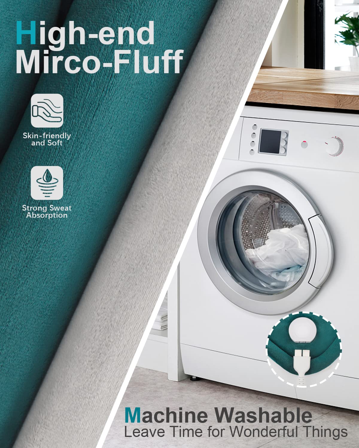 Heating Pad for Neck and Shoulder Pain Relief, Birthday Christmas Gifts for Women Mom Wife, 2lb Heated Neck Wrap Warmer for Daily Comfort, 6 Heat Settings 2 Hours Auto Shut Off, 17x23 inch, Blue