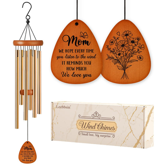 Leebbsin Gifts for Mom, Moms Wind Chimes, Mother's Day Best Gift for Mom, Mother Birthday Gift from Daughter Son, Love Reminder Gifts for Birthday Thanksgiving Christmas