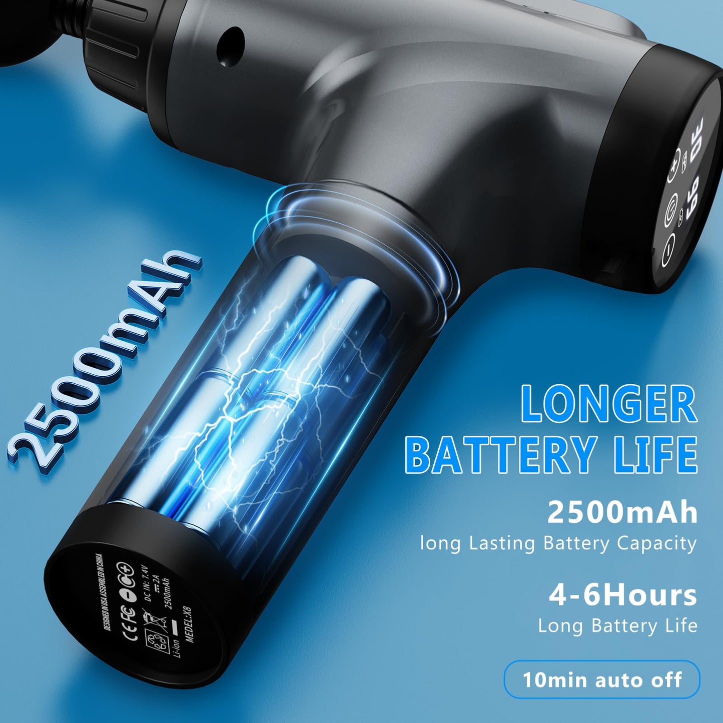 Massage Gun, Muscle Massage Gun for Athletes Handheld Electric Deep Tissue Back Massager, Percussion Massage Device for Pain Relief with 30 Speed Levels 9 Heads