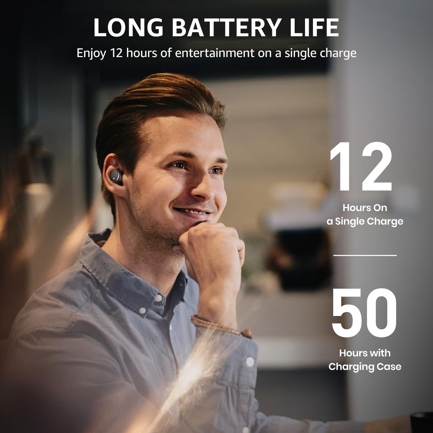 TOZO T6 Wireless Earbuds, Bluetooth 5.3 Ear Buds, Stereo Sound in Ear Headphones, 50 Hours Playtime, Wireless Charging Case, APP Customizable EQs, IPX8 Waterproof Earphones