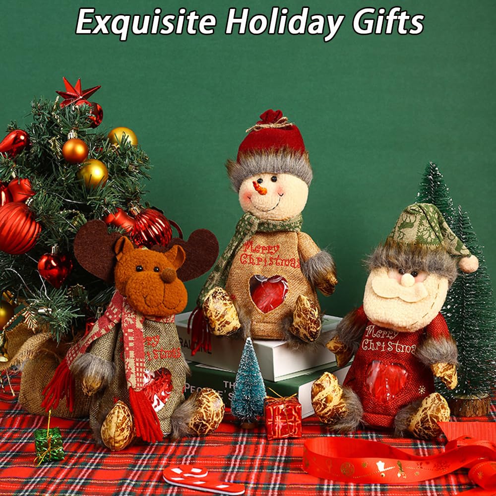 2026 New Christmas Gift Bags Zipper Design, Reusable Christmas Zipper Gift Bags, Thickened Felt Material, For Packaging of Apples, Candies, Small Toys and Gifts (Set A + Set B, 6pcs)