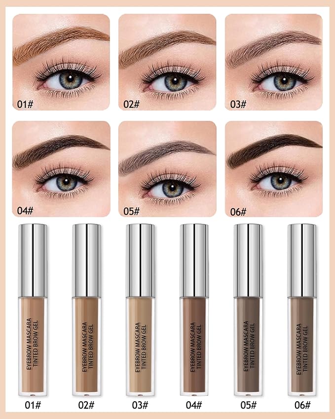 Waterproof Tinted Eyebrow Gel-Long Lasting Smudge-Proof Eyebrow Mascara Tinted Brow Glue,Eye Brow Filler,Volumizing Enhance Brow Mascara With Brow Razor,Women's Day Eye Makeup Gift for Women-06 Ebony