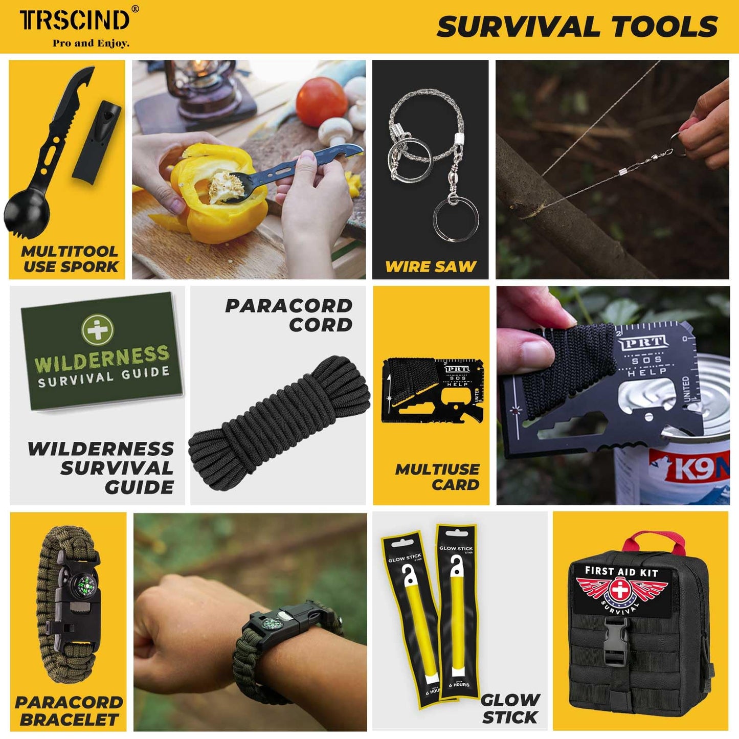 Survival Kits 221 in 1, Gifts for Men Dad Him Christmas, Cool Fishing Camping Anniversary Birthday Gift for Husband Teen Boy Boyfriend Women, Survival Gear and Equipment, Cool Gadgets