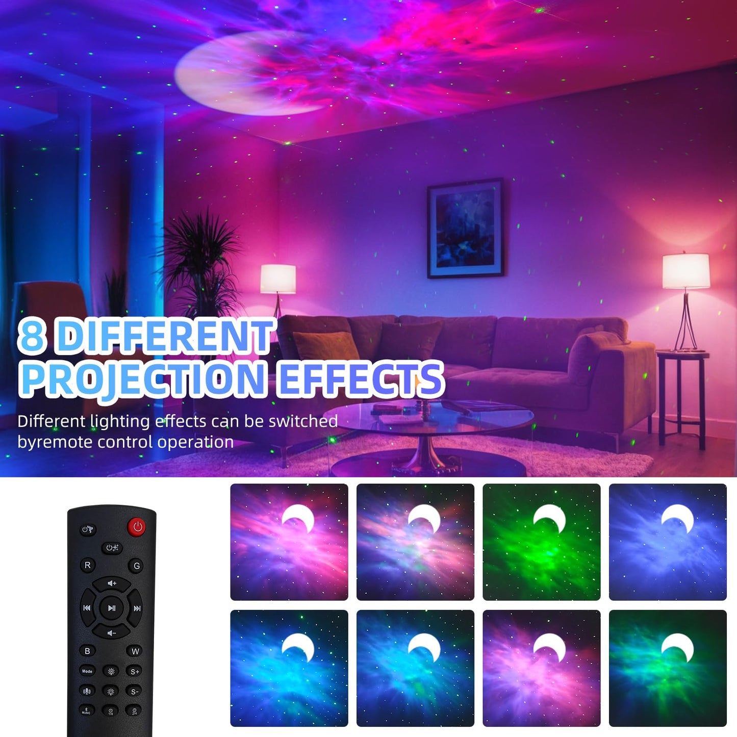 Astronaut Galaxy Projector Night Light for Kids Room,Bedroom Decoration, LED Lights, Star Projector with Nebula Moon, Bluetooth, White Noise, Remote Control
