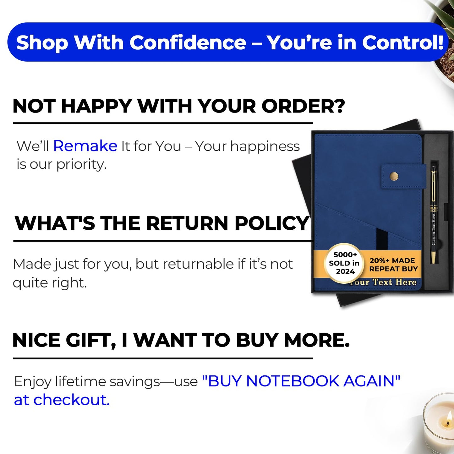 Personalized Journal Notebook, Personalized Hardcover Notebook with Pen Set, A5 Customized Lined Journals for Women and Men, Diary for Women - Birthday, Best Friend, Sister, Mothers Day Gift (Blue)