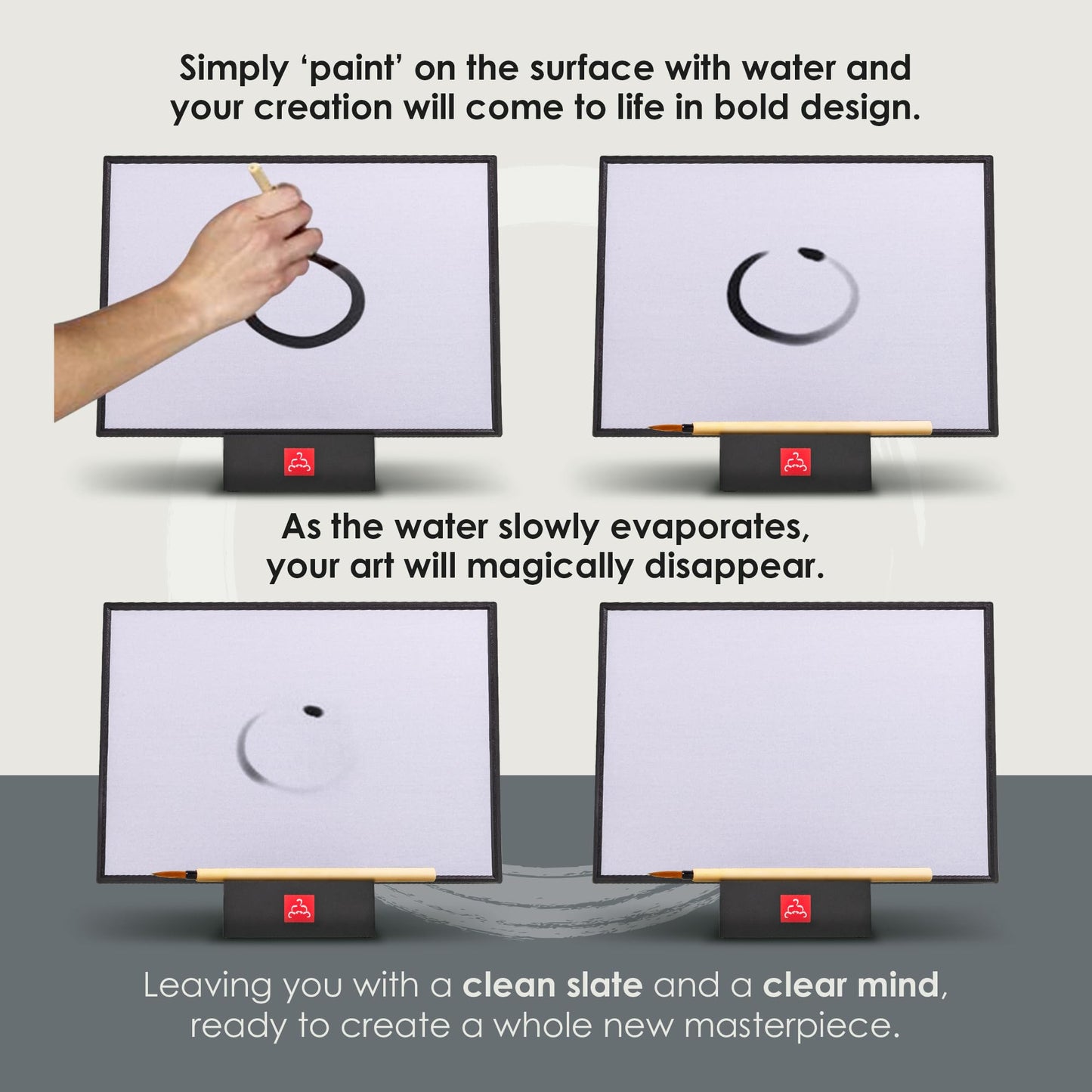 Buddha Board – The Original Water Painting Board for Mindfulness & Creativity – Unique Gift for Artists, Adults & Kids – Mess-Free Zen Art Supplies