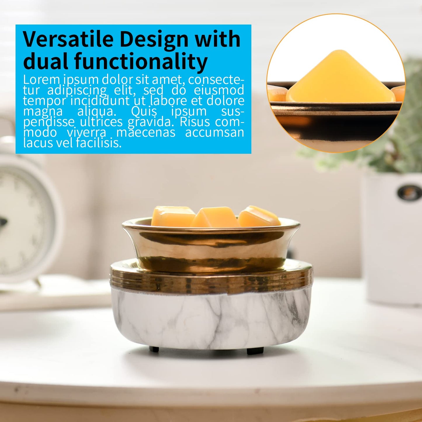 mocosa Ceramic Wax Warmer Wax Melt Warmer 3-in-1 Candle Wax Warmer Electric Wax Warmer for Scented Wax Melter Wax Burner for Home,Office,Gift……